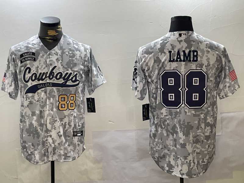 Men%27s Dallas Cowboys #88 CeeDee Lamb Arctic Camo 2024 Salute to Service Stitched Baseball Jerseys